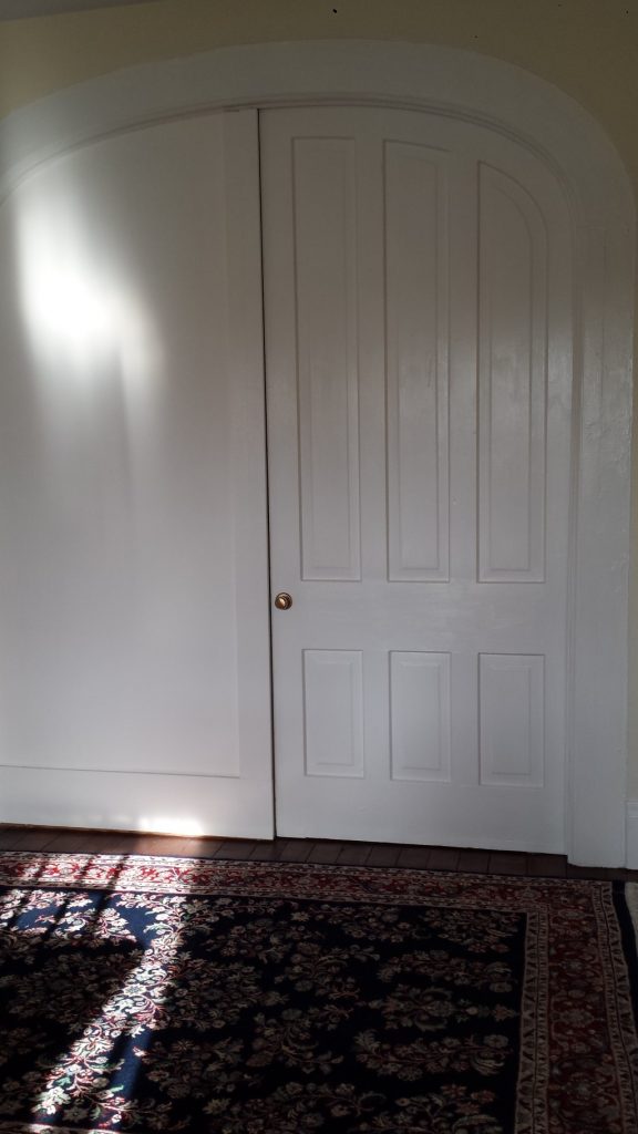 The arched doors at the Captain Bell House Bed and Breakfast in Vermilion, Ohio