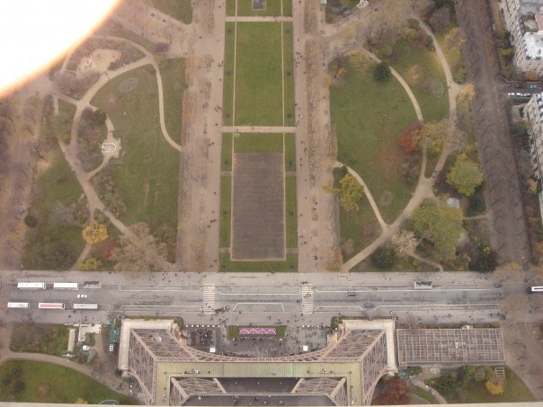 The view from the top of the Eiffel Tower in Paris, France