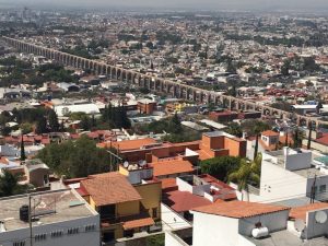 A view of Queretaro, Mexico, from high up on a mountain. 