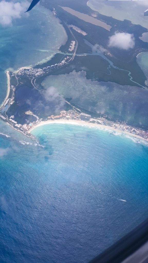 a picture of land and water from an airplane