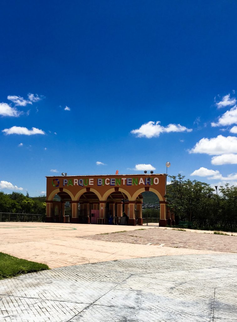 The entrance of Parque Bicentario in Queretero, Mexico