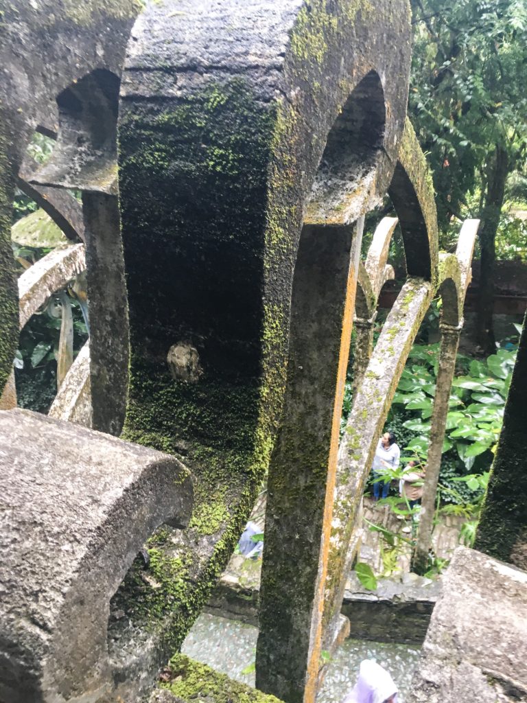 Some of the art at Las Pozas. This is a large cement S shaped piece, up in the jungle.